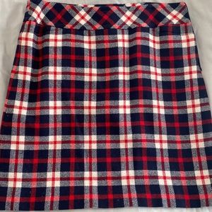 Talbots wool mini. Size 12 Red/white/blue